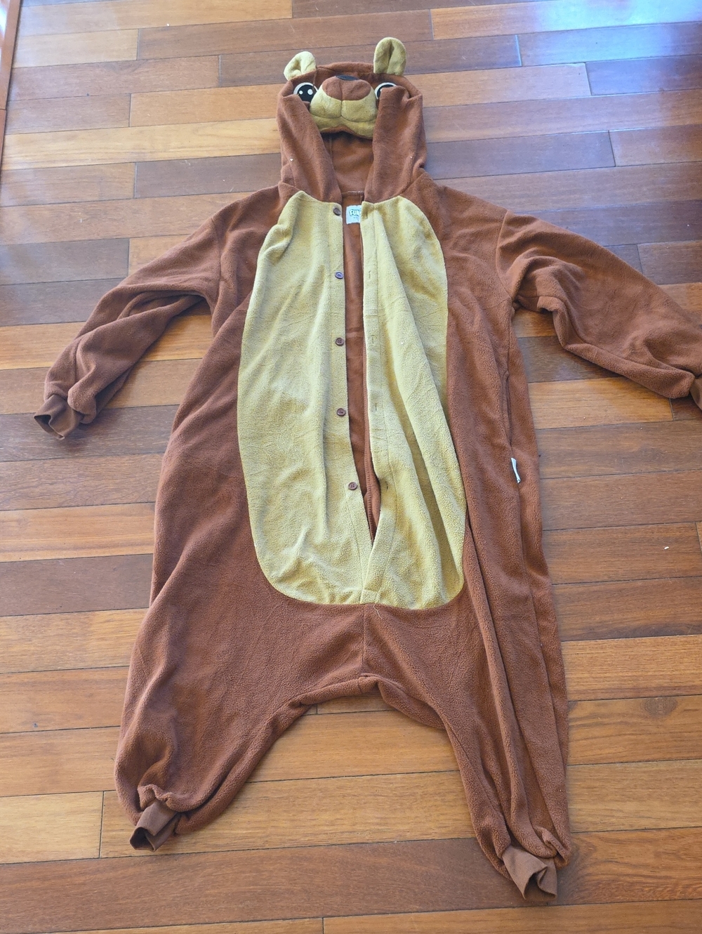 🎃🎃🎃🎃Brown Bear Hooded Footie for Women - Cozy Plush One-Piece